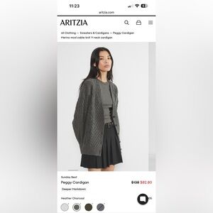 Sunday Best Charcoal Cable Knit Cardigan